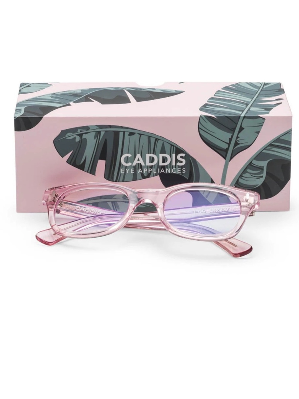 Caddis Bixby Polished Clear Pink Blue Light Filtering Glasses - 0.0.